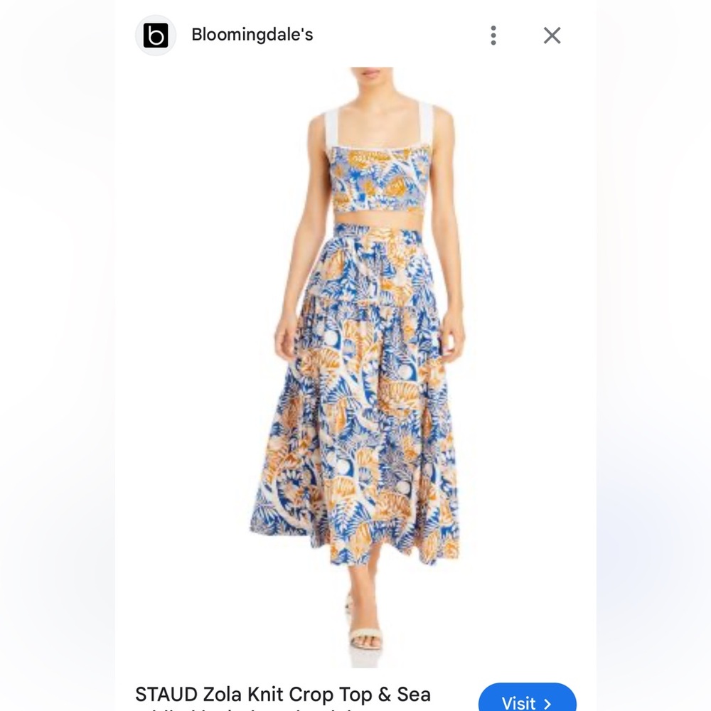 Blue Maxi A-Line Dress with Tie Front